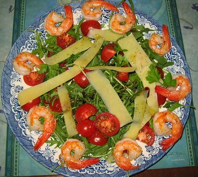 Итальянский салат с креветками